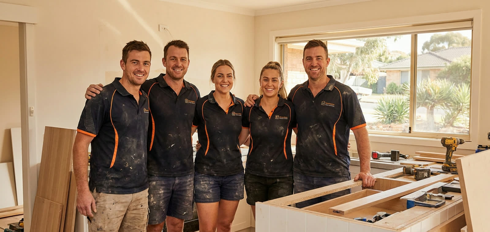 Vetted Adelaide kitchen renovator at work on cabinetry
